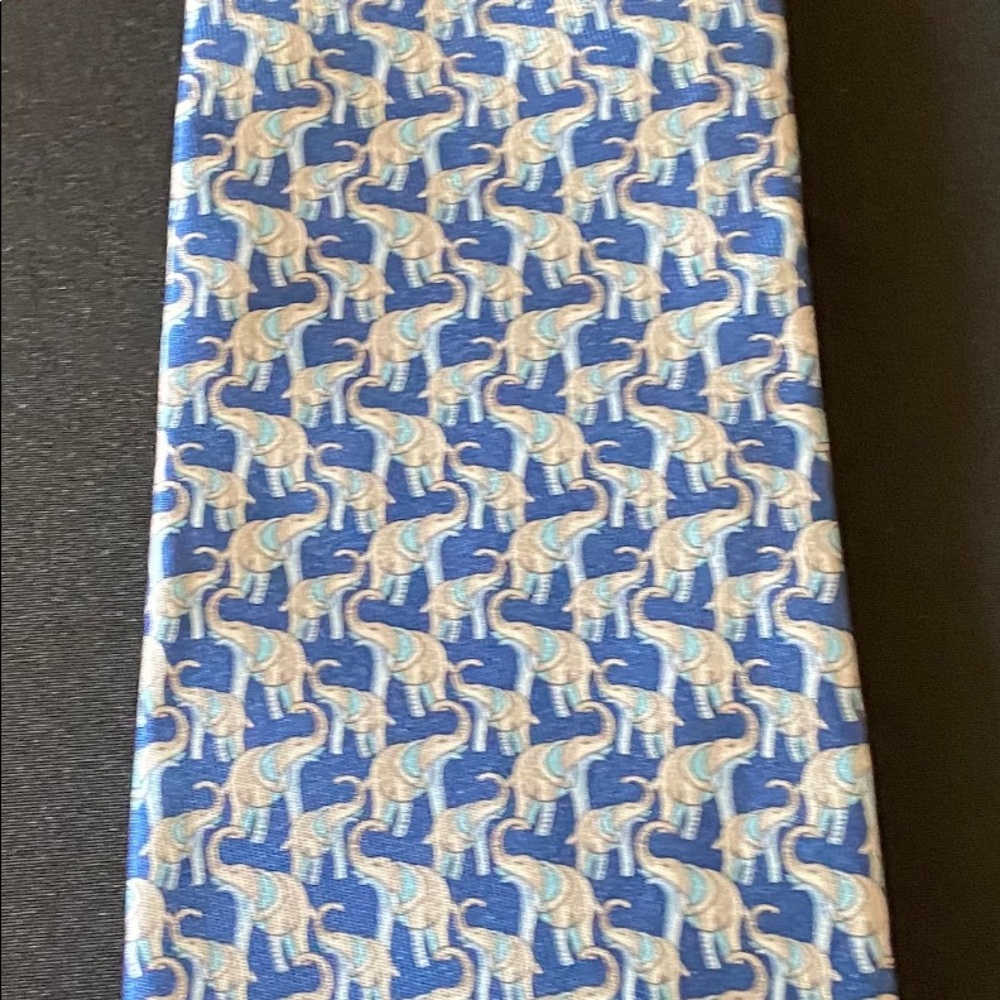 Salvatore Ferragamo Elephant silk print tie